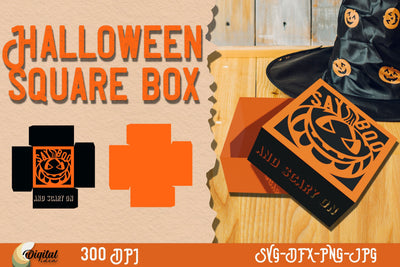 Halloween Square Box SVG. Halloween design SVG 3D Paper Evgenyia Guschina 