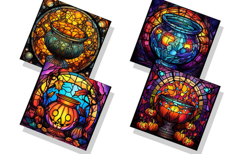 Halloween Stained Glass Cauldron bundle Sublimation Regulrcrative 