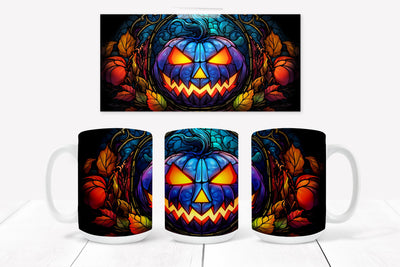 Halloween stained glass mug Sublimation Svetana Studio 