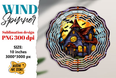Halloween Stained glass wind spinner sublimation design Sublimation Yustaf Art Store 