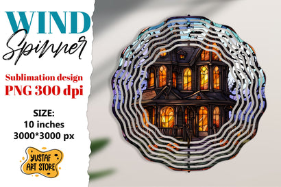 Halloween Stained glass wind spinner sublimation design Sublimation Yustaf Art Store 