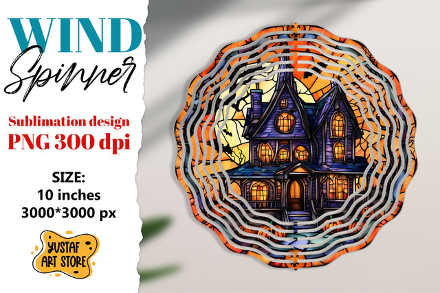 Halloween Stained glass wind spinner sublimation design Sublimation Yustaf Art Store 