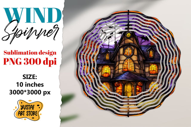 Halloween Stained glass wind spinner sublimation design Sublimation Yustaf Art Store 