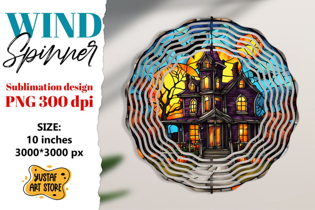 Halloween Stained glass wind spinner sublimation design Sublimation Yustaf Art Store 
