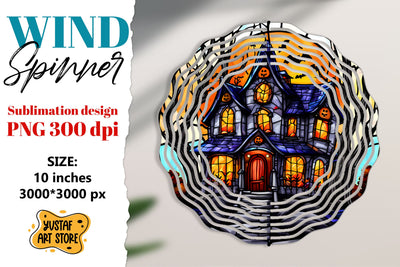 Halloween Stained glass wind spinner sublimation design Sublimation Yustaf Art Store 