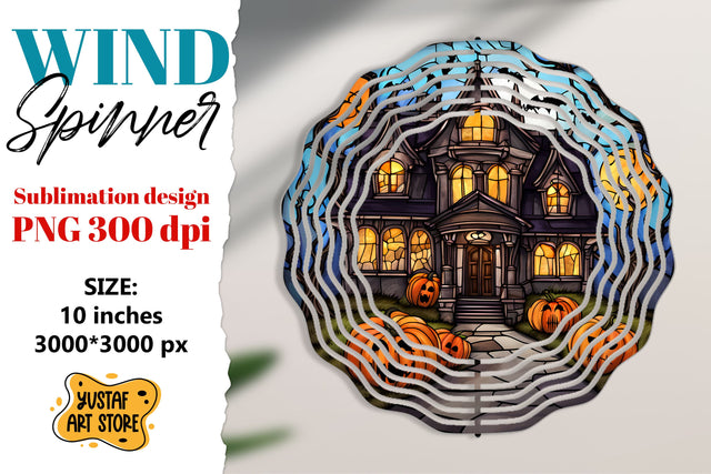 Halloween Stained glass wind spinner sublimation design Sublimation Yustaf Art Store 