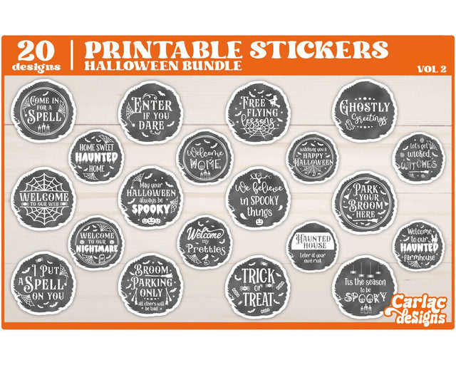 Halloween Sticker Bundle | Halloween Stickers | Vol 2 Sublimation Carla C Designs 