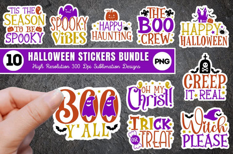 Halloween Sticker Bundle Sublimation Regulrcrative 
