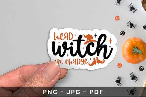 Halloween Sticker, Head Witch in Charge Sublimation CraftLabSVG 