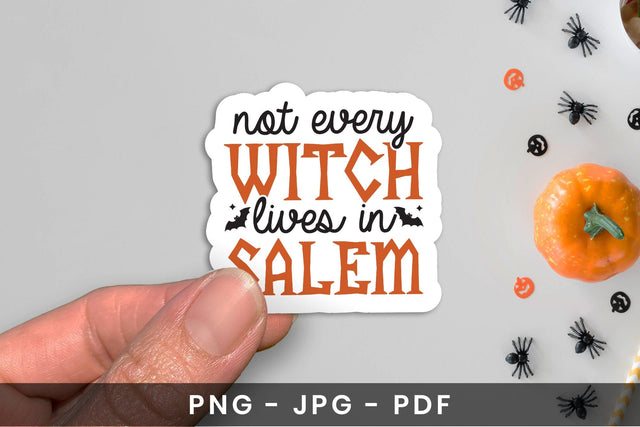 Halloween Sticker - Not Every Witch Lives in Salem Sublimation CraftLabSVG 