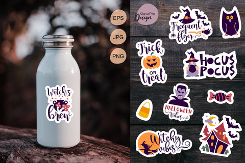 Halloween sticker pack, aesthetic sticker bundle, print cut Sublimation Klava P 