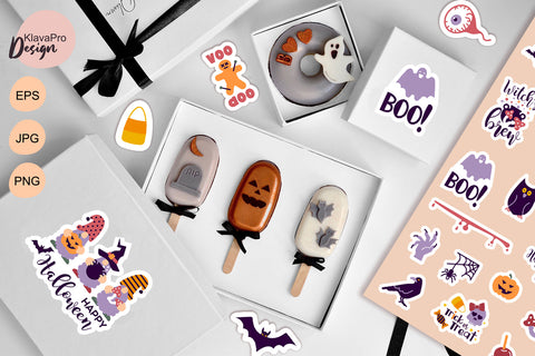 Halloween sticker pack, aesthetic sticker bundle, print cut Sublimation Klava P 