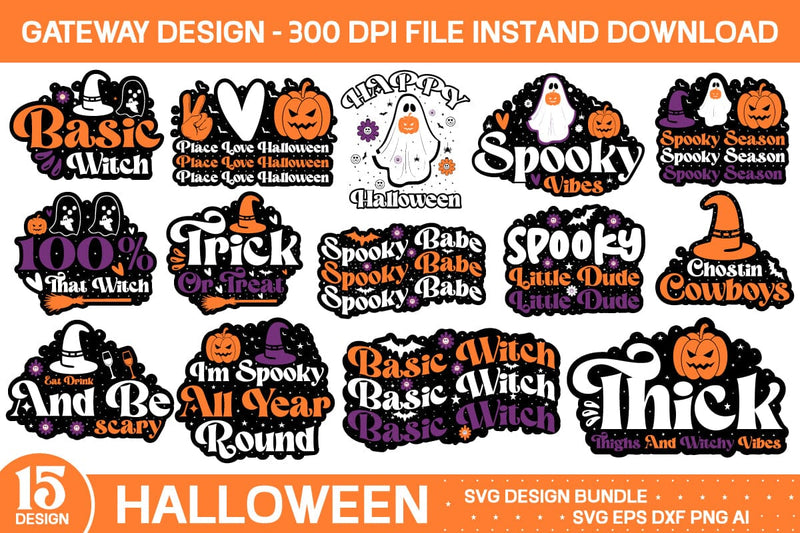 Halloween Sticker Svg Bundle , Halloween Svg Bundle SVG designmaster24 