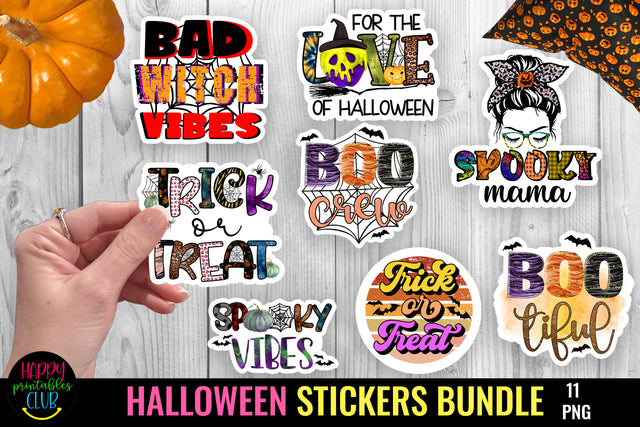Halloween Stickers Bundle I Printable Halloween Stickers SVG Happy Printables Club 
