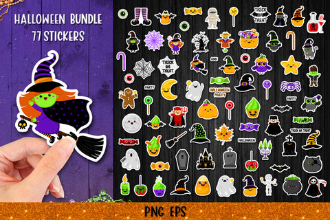 Halloween Stickers Bundle | Printable Halloween Stickers Sublimation goodfox86 