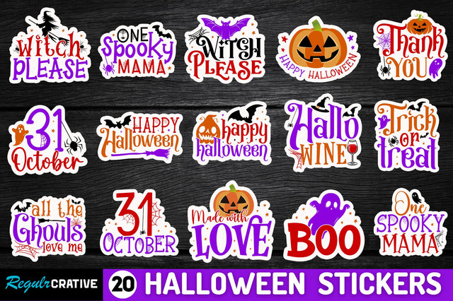 Halloween Stickers Bundle Sublimation Regulrcrative 