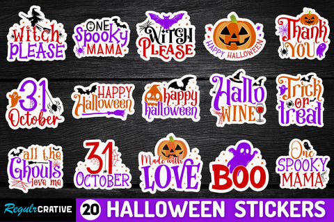 Halloween Stickers Bundle Sublimation Regulrcrative 