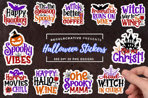 Halloween Stickers Bundle Sublimation Regulrcrative 