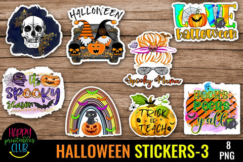 Halloween Stickers Printable 3- Stickers for Halloween SVG Happy Printables Club 