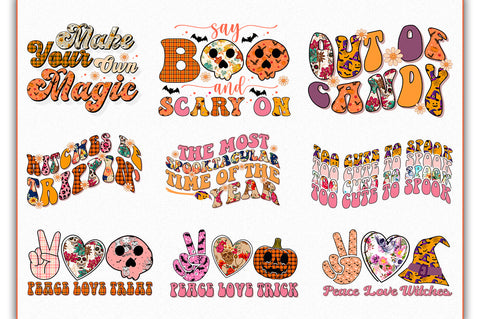 Halloween Sublimation Bundle, Cute Retro Halloween PNG Bundle SVG Shetara Begum 
