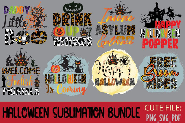 Halloween Sublimation Bundle, Halloween Cut File Bundle, , Halloween Cut File Bundle, Halloween quote SVG Set, Halloween Svg Bundle, Halloween Retro Sublimation SVG Bundle Sublimation Rafiqul20606 