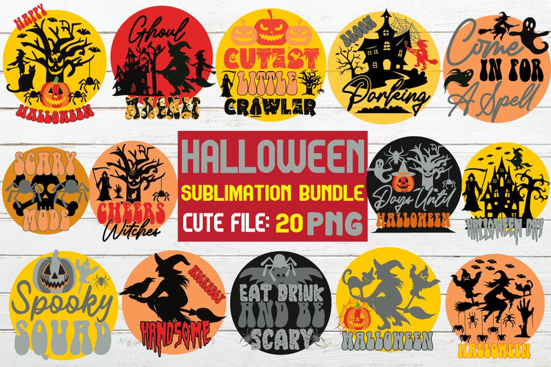 Halloween Sublimation Bundle Halloween Cut File Bundle Halloween Svg