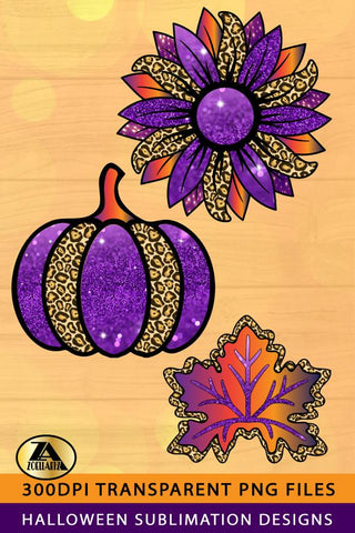Halloween Sublimation Bundle Leopard Print Sunflower Pumpkin PNG SVG zoellartz 