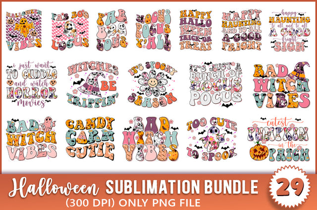 Halloween Sublimation Bundle, Retro Halloween Sublimation Bundle SVG Shetara Begum 