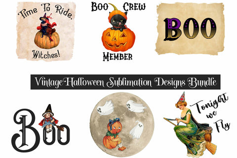 Halloween Sublimation Bundle Vintage Designs PNG Files Sublimation Digital Honeybee 