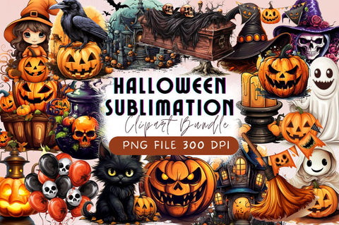Halloween Sublimation Clipart Bundle Sublimation Regulrcrative 