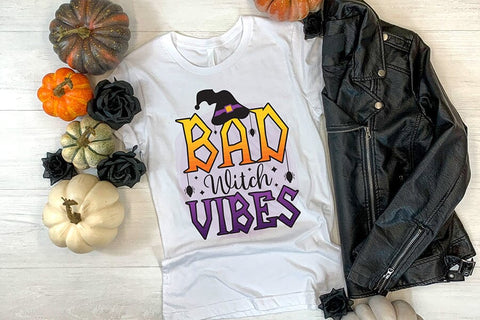 Halloween Sublimation Design, Bad Witch Vibes Sublimation CraftLabSVG 