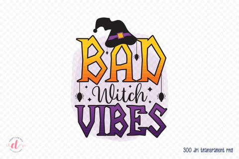 Halloween Sublimation Design, Bad Witch Vibes Sublimation CraftLabSVG 