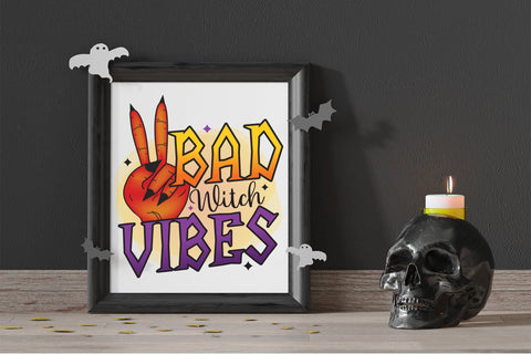 Halloween Sublimation Design - Bad Witch Vibes Sublimation CraftLabSVG 