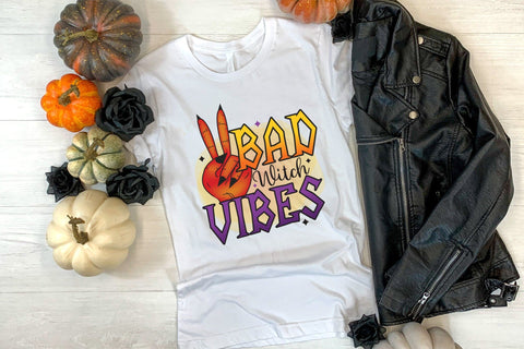 Halloween Sublimation Design - Bad Witch Vibes Sublimation CraftLabSVG 