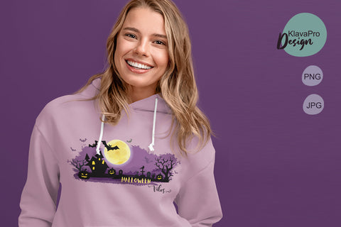 Halloween Sublimation Design Halloween vibes Witch Moon Sublimation Klava P 