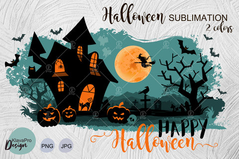 Halloween Sublimation Design Happy Halloween Witch Moon Sublimation Klava P 