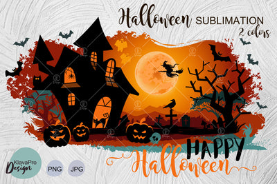 Halloween Sublimation Design Happy Halloween Witch Moon Sublimation Klava P 