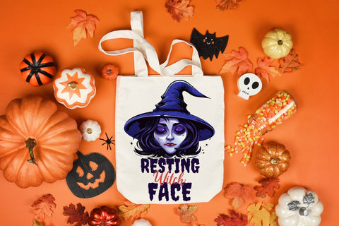 Halloween Sublimation Design - Resting Witch Face Sublimation CraftLabSVG 