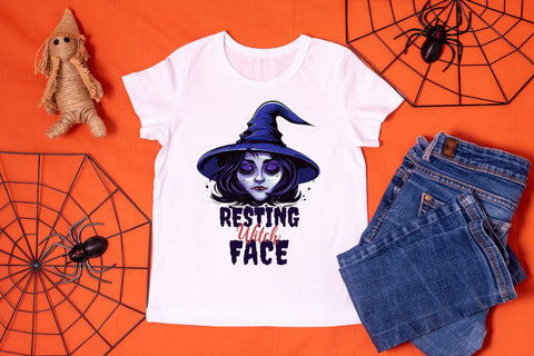 Halloween Sublimation Design - Resting Witch Face Sublimation CraftLabSVG 