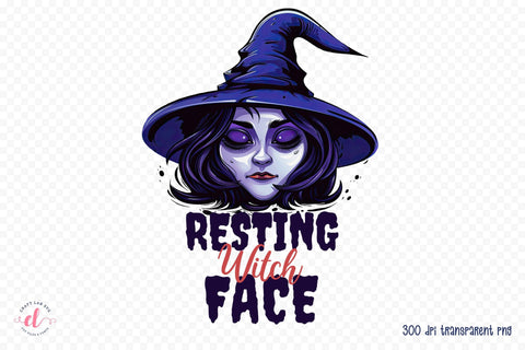 Halloween Sublimation Design - Resting Witch Face Sublimation CraftLabSVG 