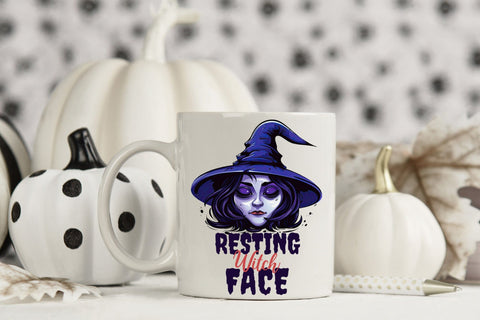 Halloween Sublimation Design - Resting Witch Face Sublimation CraftLabSVG 