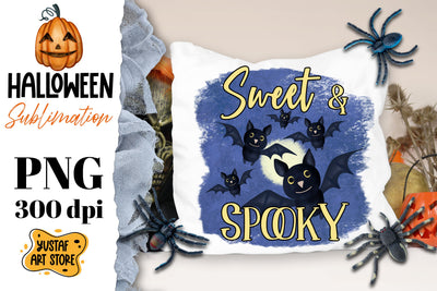 Halloween sublimation design.Sweet & Spooky.Bat in the night Sublimation Yustaf Art Store 