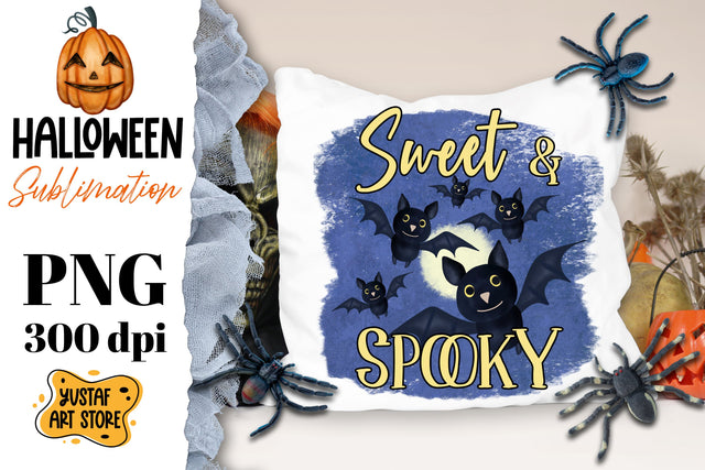 Halloween sublimation design.Sweet & Spooky.Bat in the night Sublimation Yustaf Art Store 