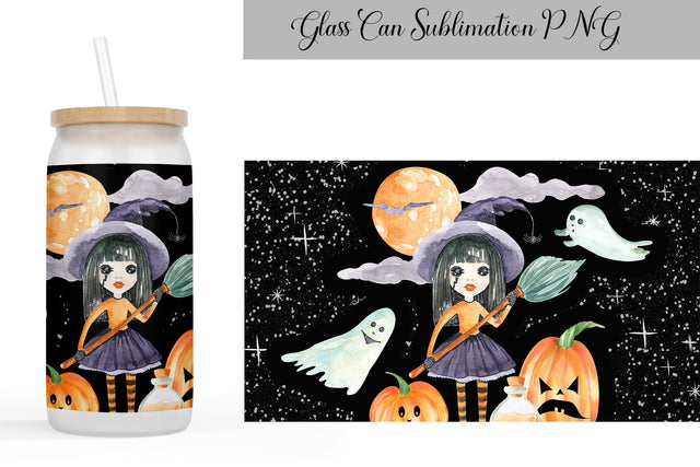 Halloween Sublimation Glass Can Sublimation WatercolorColorDream 