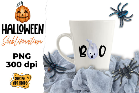 Halloween sublimation, watercolor ghost "BOO" Sublimation Yustaf Art Store 