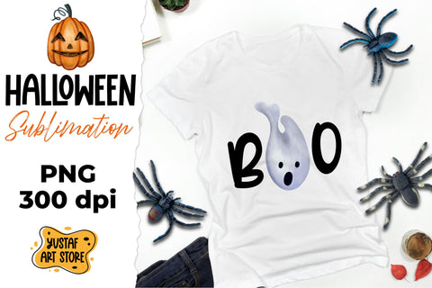 Halloween sublimation, watercolor ghost "BOO" Sublimation Yustaf Art Store 
