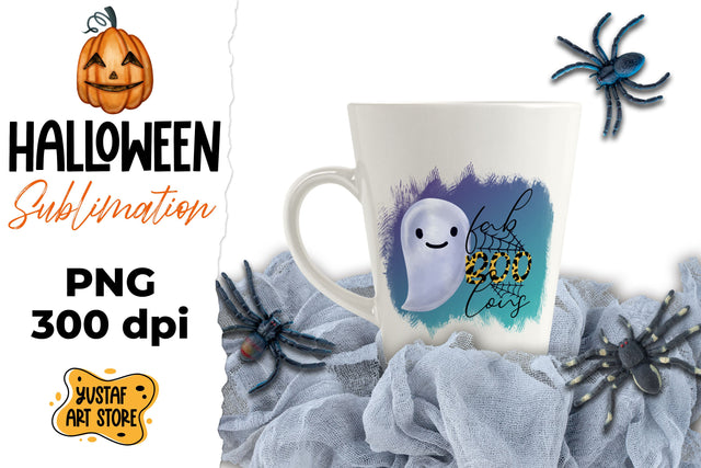 Halloween sublimation, watercolor ghost "fabBOOlous" Sublimation Yustaf Art Store 