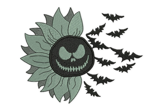 Halloween Sunflower Embroidery Design, Scary spooky Flower embroidery design, Nightmare embroidery design, Halloween embroidery design Embroidery/Applique DESIGNS NextEmbroidery 