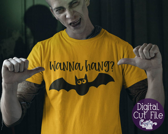 Halloween Svg, Bat SVG, Wanna Hang Svg SVG Crafty Mama Studios 