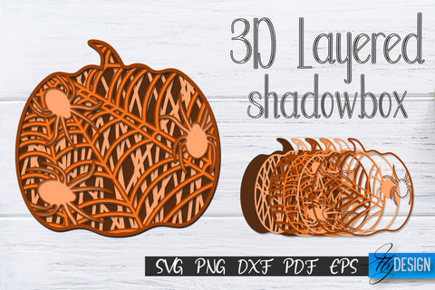 Halloween SVG Bundle. 3D Layered Halloween. Shadowbox. Skull SVG Fly Design 